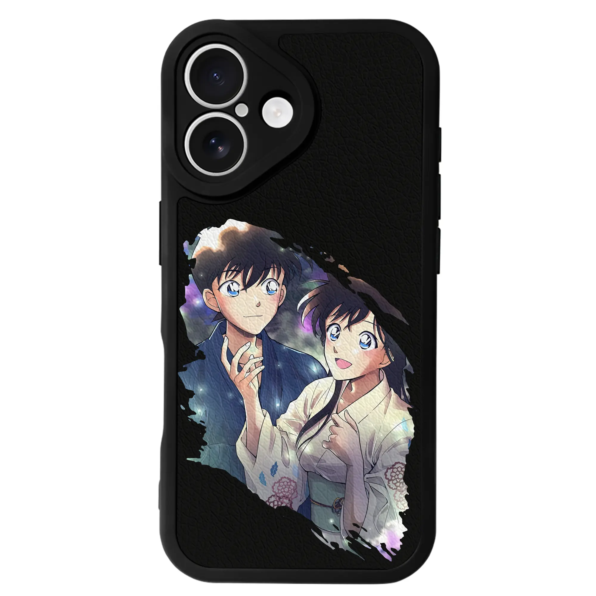 名探偵コナン グッズ 江戸川 コナン - IPhone 16シリーズ対応 ・ シリコンスマホケース ・ レザー調 ・ 高精度フィット ・ 耐衝撃 ・ ワイヤレス充電対応 ・ 精密カット